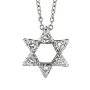 0.20 Carat Natural Diamond Star of David Pendant
